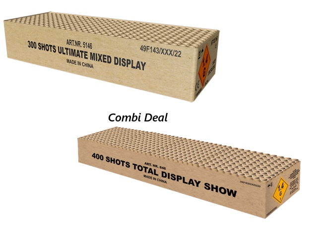 Combi deal Ultimate Mixed Display 300 en 400 Shots Total Display Show